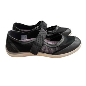 Lands End Womens‎  Shoes Black Jane Adjustable Strap Mesh Water  Sz 7.5 D